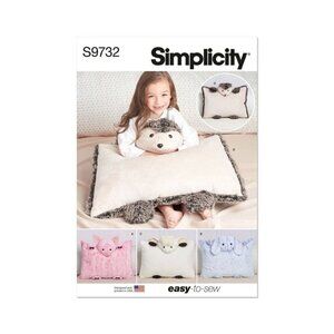 Simplicity Sewing Pattern S9732 R11701 Plush Animal Pillow Cases‎